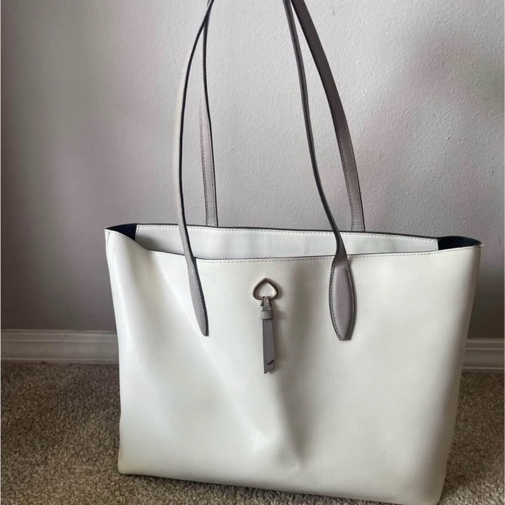 Kate Spade White and Gray Tote Bag
